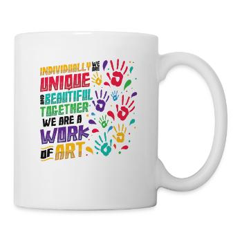 Ensemble, nous sommes une œuvre d’art, enseignante préscolaire - Mug blanc - blanc - Droite