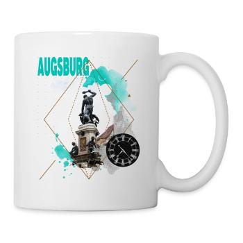 Augsburg Deutschland Stadt Skyline Vintage Retro - Tasse - Weiß - Rechts