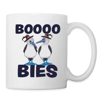 Lustiges Halloween Kostüm Tölpel Vogel BOOOO BIES - Tasse - Weiß - Rechts