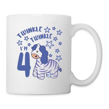 4ème anniversaire Fille Zebra 4 ans Bday Party - Mug blanc - blanc - Droite