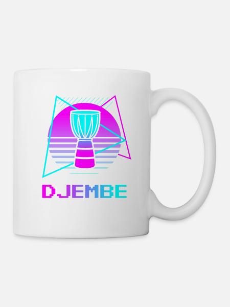 Retro Vintage Classic Djembe Player Instrument - Tasse - Weiß