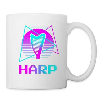 Retro Vintage Classic Harp Instrument Guita - Mug - white - Right