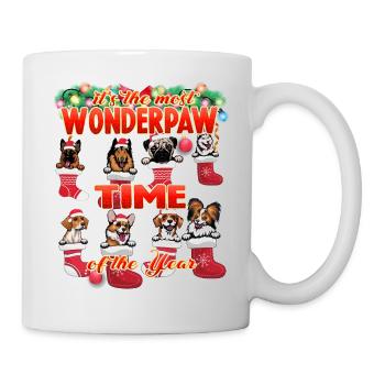 Wonderpaw Time of The Year - Drôles de chiens de Noël - Mug blanc - blanc - Droite