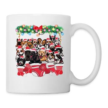 Chiens mignons pour Noël - Amoureux des chiens de noël - Mug blanc - blanc - Droite
