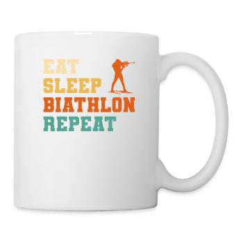 Eat Sleep Biathlon Repeat Biathlete - Tasse - Weiß - Rechts