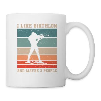 Retro I Like Biathlon And Maybe 3 People Biathlete - Mug - white - Right