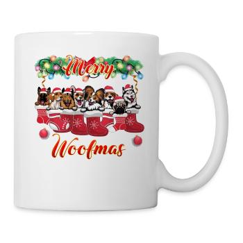 Cuddly Dogs Decoration Funny Christmas Pet Dogs - Mug - white - Right