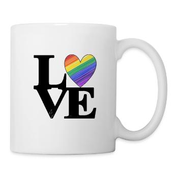 Amour Coloré Cœur Tolérance LGBT - Mug blanc - blanc - Droite