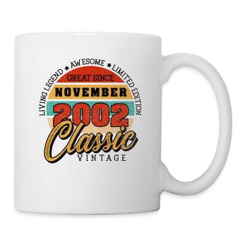 Retro 20 Years November 2002 Birthday Vintage - Tasse - Weiß - Rechts