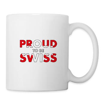 Proud to be Swiss Flag Switzerland Pride Funny - Mug - white - Right