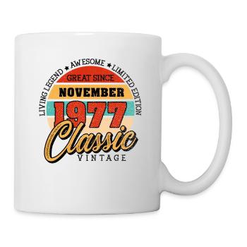 Rétro 45 ans Novembre 1977 Anniversaire Vintage - Mug blanc - blanc - Droite