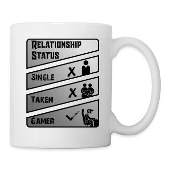 Relationship status, singel, forgiven, gamer, gambler - Mug - white - Right