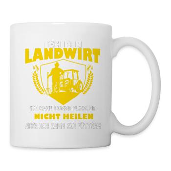 Ich bin Landwirt ich kann Dumme Menschen nicht hei - Tasse - Weiß - Rechts