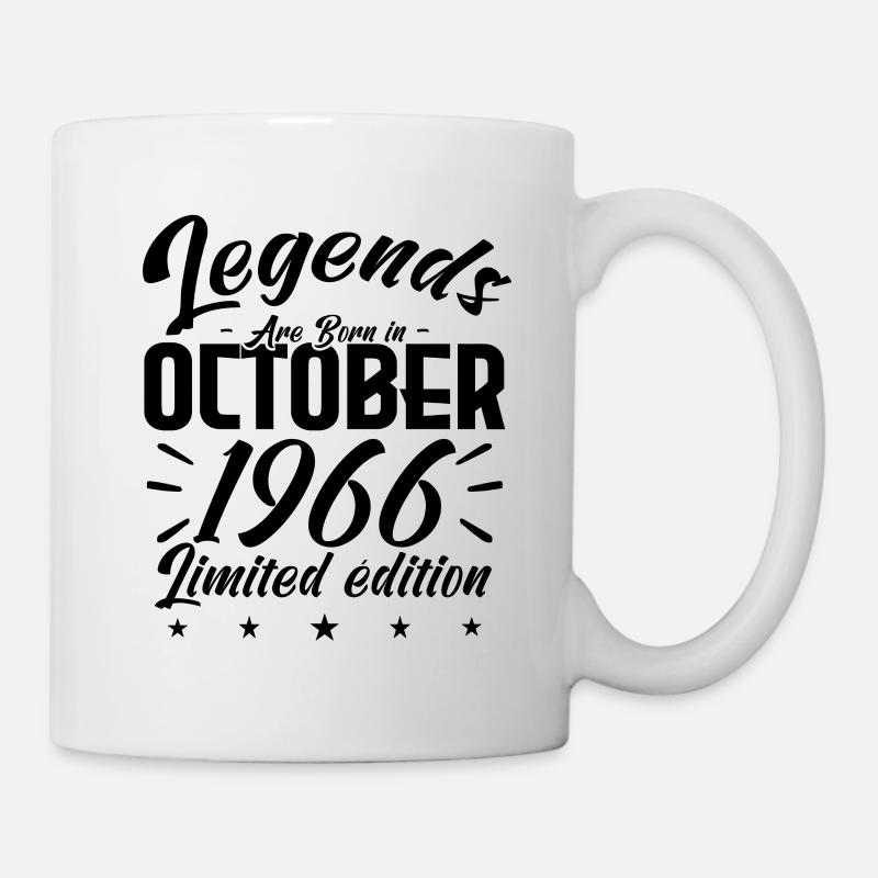 LEGENDS ARE BORN IN OCTOBER 1966 anniversary gift - Mug blanc - blanc