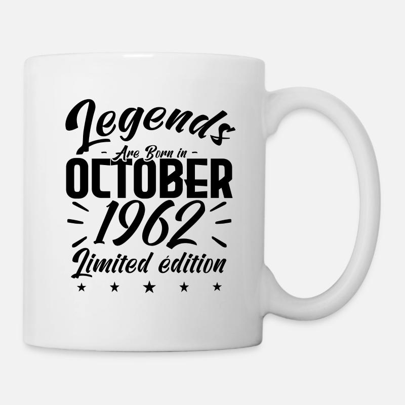 LEGENDS ARE BORN IN OKTOBER 1962 JUBILÄUMSGESCHENK - Tasse - Weiß