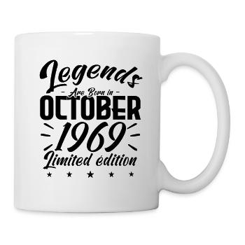 LEGENDS ARE BORN IN OCTOBER 1969 - anniversary gif - Mug - white - Right