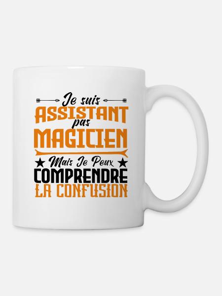 je suis Assistant pas magicien. - Mug blanc - blanc