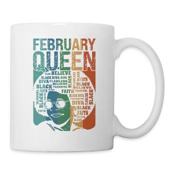 Février Le mois de naissance de la Reine célèbre le - Mug blanc - blanc - Droite