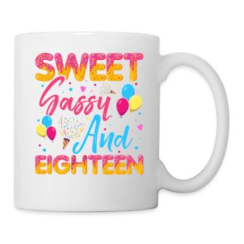 Sweet Sassy And Eighteen Sprinkles Delicious - Tasse - Weiß - Rechts