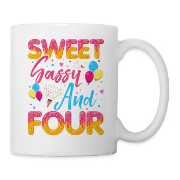 Sweet Sassy et quatre saupoudrages délicieux beignet - Mug blanc - blanc - Droite