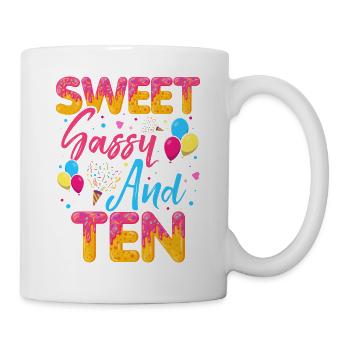 Sweet Sassy And Ten Sprinkles Delicious Doughnut - Tasse - Weiß - Rechts