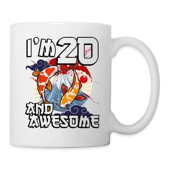 I Am 20 And Awesome Japanese Carp Koi - Mug - white - Right