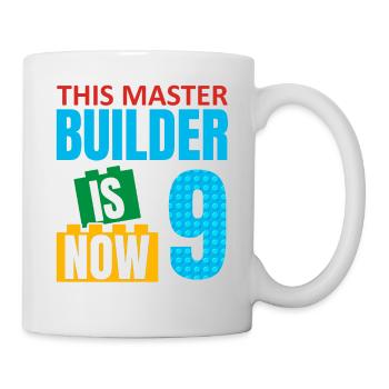 This builder is now 9, Toy Blocks 9. - Mug - white - Right
