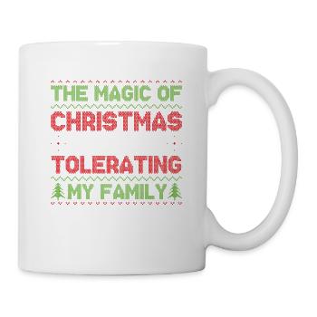 La magie de Noël, c’est que je tolère ma famille - Mug blanc - blanc - Droite