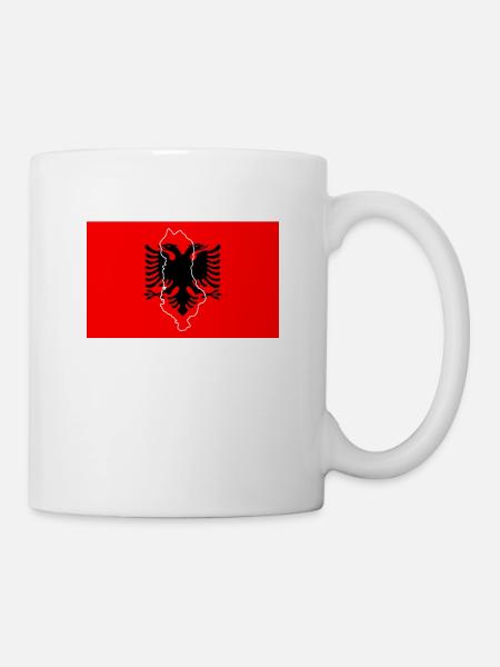 Albanien Flagge - Tasse - Weiß