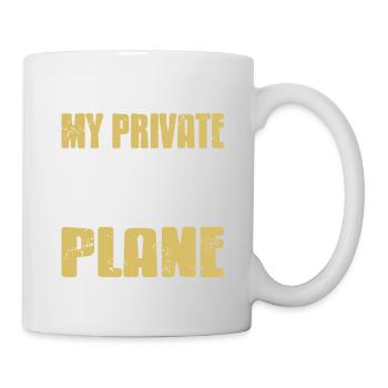 Mon avion privé Drôle de t-shirt rétro ouvrier en bois - Mug blanc - blanc - Droite