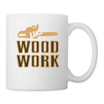 Lucky Wood Work Merch Cool Retro Travailleur du bois - Mug blanc - blanc - Droite