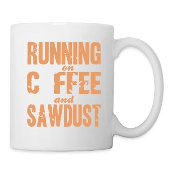 Courir sur le café et la sciure de bois drôle - Mug blanc - blanc - Droite