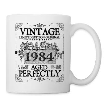 1984 | Vintage Perfekt gealtert seit 1984 Geburtstag - Tasse - Weiß - Rechts