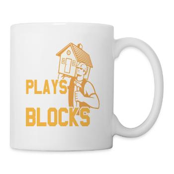 Joue toujours avec des blocs drôle retro carpenter - Mug blanc - blanc - Droite
