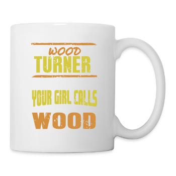 Je suis un tourneur de bois drôle de design de travailleur du bois rétro - Mug blanc - blanc - Droite