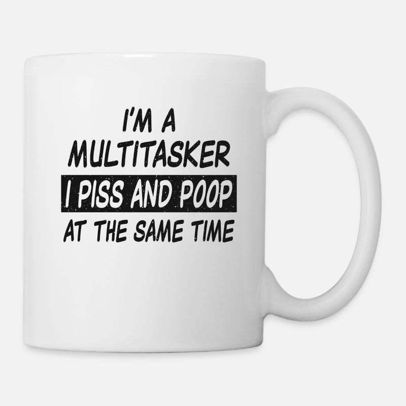 Multitâche pisse et caca - Mug blanc - blanc