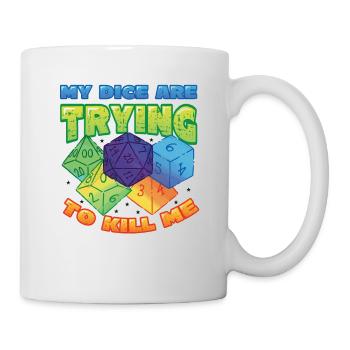 Mes dés essaient de me tuer. - Mug blanc - blanc - Droite