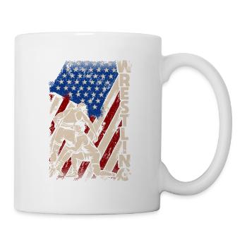 Amerikanische Ringen Patriotische Ringer Usa Flag - Tasse - Weiß - Rechts