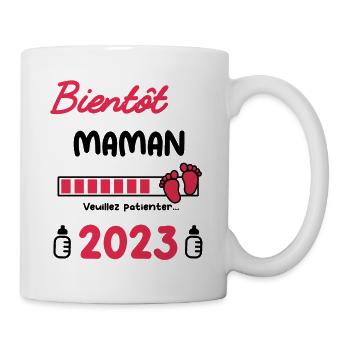 Annonce grossesse maman bientôt maman 2023 - Mug blanc - blanc - Droite
