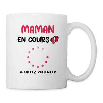 Maman en cours Annonce grossesse future maman - Mug blanc - blanc - Droite