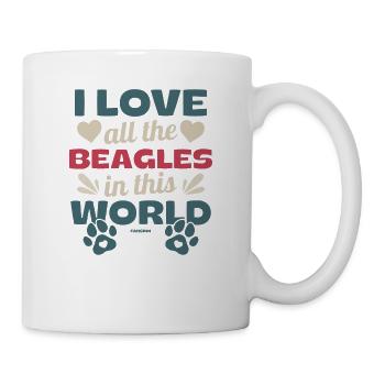 Ich liebe alle Beagles dieser Welt - Tasse - Weiß - Rechts