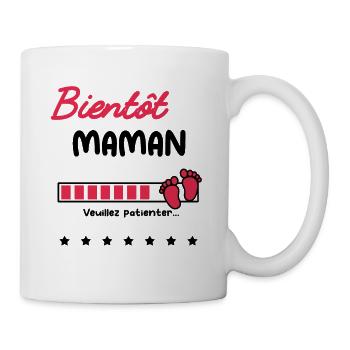 bientôt maman cadeau future maman - Mug blanc - blanc - Droite