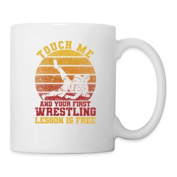 Wrestler Touch Me and your first wrestling lesson - Mug - white - Right