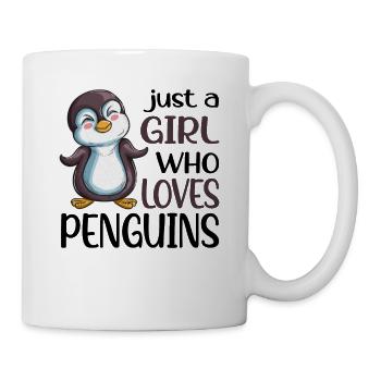 Königspinguin Kaiserpinguin Mädchen liebt Pinguine - Tasse - Weiß - Rechts