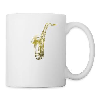 Music Retro Blues Play Saxophone-jazz - Mug - white - Right