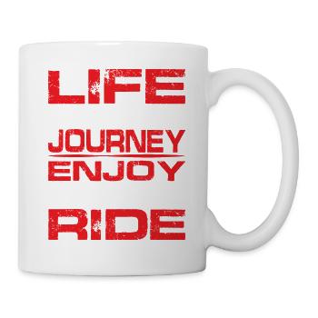 La vie est un voyage, profitez de la balade - Mug blanc - blanc - Droite