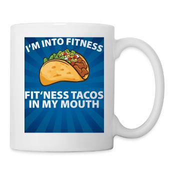 Je suis dans le fitness - tacos de fitness dans ma bouche - Mug blanc - blanc - Droite