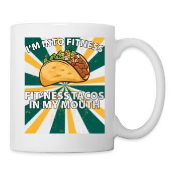 Je suis dans le fitness - tacos de fitness dans ma bouche - Mug blanc - blanc - Droite