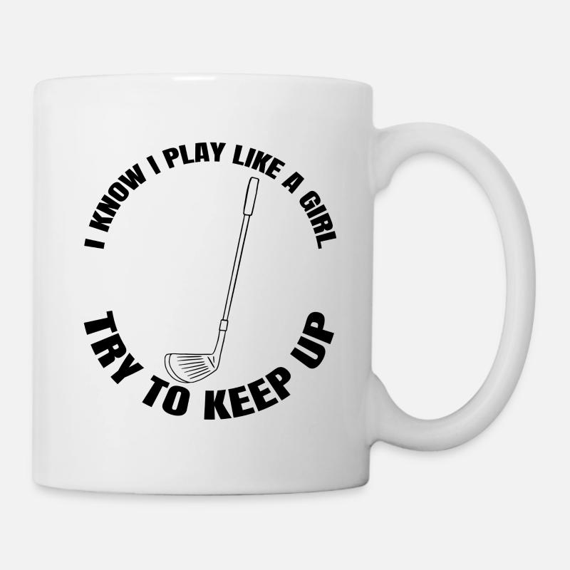 Golf Golfspielerin Mädchen Golfschläger Golfball - Tasse - Weiß