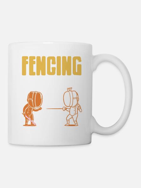 FENCING Okay? Retro Funny Fencing T-Shirt - Tasse - Weiß